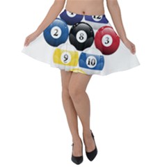 Racked Billiard Pool Balls Velvet Skater Skirt by Ket1n9