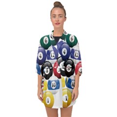 Racked Billiard Pool Balls Half Sleeve Chiffon Kimono by Ket1n9