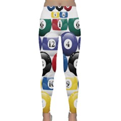 Racked Billiard Pool Balls Lightweight Velour Classic Yoga Leggings by Ket1n9