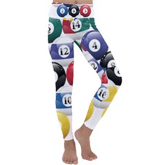 Racked Billiard Pool Balls Kids  Lightweight Velour Classic Yoga Leggings by Ket1n9