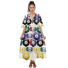 Racked Billiard Pool Balls Kimono Sleeve Boho Dress by Ket1n9