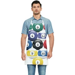 Racked Billiard Pool Balls Kitchen Apron by Ket1n9