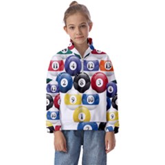 Racked Billiard Pool Balls Kids  Half Zip Hoodie by Ket1n9