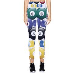 Racked Billiard Pool Balls Pocket Leggings  by Ket1n9