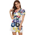 Racked Billiard Pool Balls V-Neck High Waist Chiffon Mini Dress View2