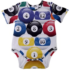 Racked Billiard Pool Balls Baby Short Sleeve Bodysuit by Ket1n9