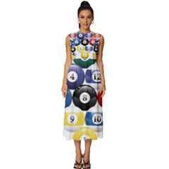 Racked Billiard Pool Balls Sleeveless Round Neck Midi Dress by Ket1n9