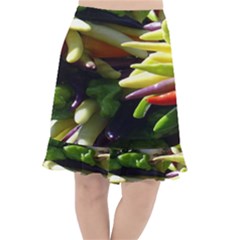 Bright Peppers Fishtail Chiffon Skirt by Ket1n9