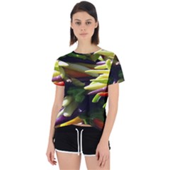 Bright Peppers Open Back Sport T-shirt by Ket1n9