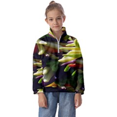 Bright Peppers Kids  Half Zip Hoodie by Ket1n9