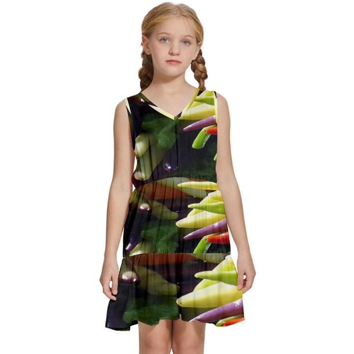 Bright Peppers Kids  Sleeveless Tiered Mini Dress