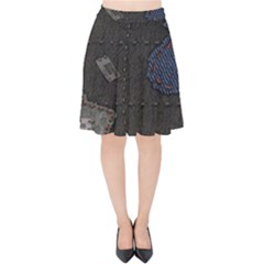 World Map Velvet High Waist Skirt by Ket1n9