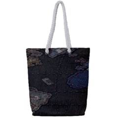 World Map Full Print Rope Handle Tote (small) by Ket1n9