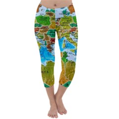 World Map Capri Winter Leggings  by Ket1n9