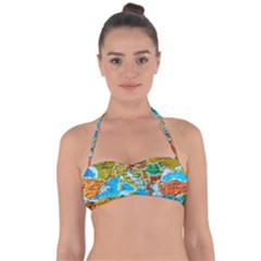 World Map Tie Back Bikini Top by Ket1n9