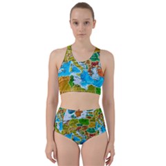 World Map Racer Back Bikini Set by Ket1n9