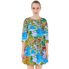 World Map Smock Dress by Ket1n9