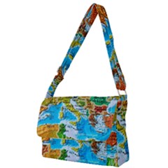 World Map Full Print Messenger Bag (s) by Ket1n9