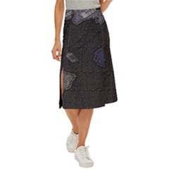 World Map Midi Panel Skirt by Ket1n9