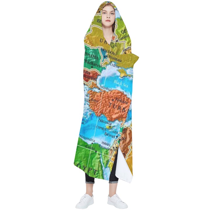 World Map Wearable Blanket