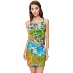 World Map Summer Tie Front Dress