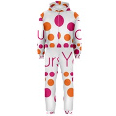 Be Yourself Pink Orange Dots Circular Hooded Jumpsuit (men) by Ket1n9