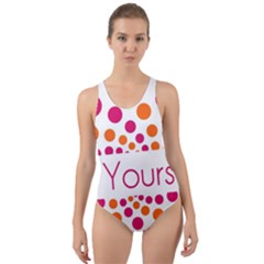 Be Yourself Pink Orange Dots Circular Cut-out Back One Piece Swimsuit by Ket1n9