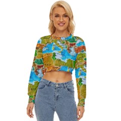 World Map Lightweight Long Sleeve Sweatshirt by Ket1n9