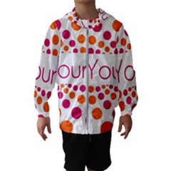 Be Yourself Pink Orange Dots Circular Kids  Hooded Windbreaker by Ket1n9