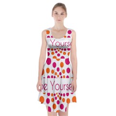 Be Yourself Pink Orange Dots Circular Racerback Midi Dress by Ket1n9