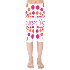 Be Yourself Pink Orange Dots Circular Kids  Capri Leggings  by Ket1n9