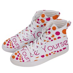 Be Yourself Pink Orange Dots Circular Men s Hi-top Skate Sneakers by Ket1n9