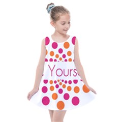 Be Yourself Pink Orange Dots Circular Kids  Summer Dress by Ket1n9