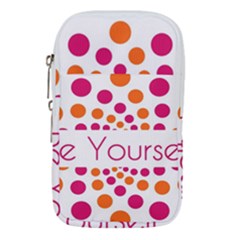 Be Yourself Pink Orange Dots Circular Waist Pouch (large) by Ket1n9