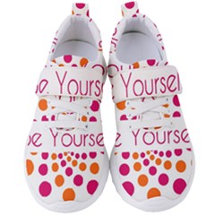 Be Yourself Pink Orange Dots Circular Women s Velcro Strap Shoes by Ket1n9