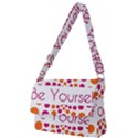 Be Yourself Pink Orange Dots Circular Full Print Messenger Bag (L) View1