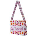 Be Yourself Pink Orange Dots Circular Full Print Messenger Bag (L) View2