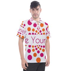 Be Yourself Pink Orange Dots Circular Men s Polo T-shirt by Ket1n9