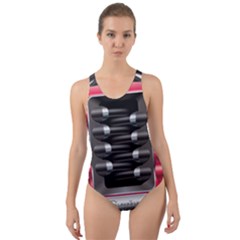 Car Engine Cut-out Back One Piece Swimsuit by Ket1n9