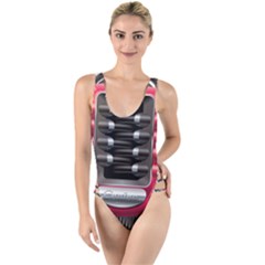 Car Engine High Leg Strappy Swimsuit by Ket1n9