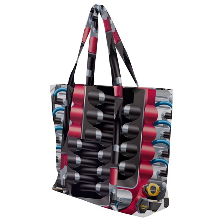 Car Engine Zip Up Canvas Bag