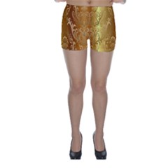 Golden Pattern Vintage Gradient Vector Skinny Shorts by Ket1n9