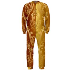 Golden Pattern Vintage Gradient Vector Onepiece Jumpsuit (men) by Ket1n9