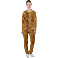 Golden Pattern Vintage Gradient Vector Casual Jacket And Pants Set by Ket1n9