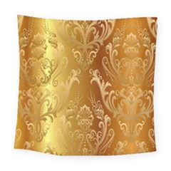 Golden Pattern Vintage Gradient Vector Square Tapestry (large) by Ket1n9