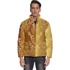 Golden Pattern Vintage Gradient Vector Men s Puffer Bubble Jacket Coat by Ket1n9