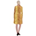 Golden Pattern Vintage Gradient Vector Long Sleeve Velvet Front Wrap Dress View2