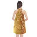 Golden Pattern Vintage Gradient Vector Halter Neckline Chiffon Dress  View2