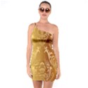 Golden Pattern Vintage Gradient Vector One Shoulder Ring Trim Bodycon Dress View1