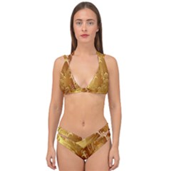 Golden Pattern Vintage Gradient Vector Double Strap Halter Bikini Set by Ket1n9